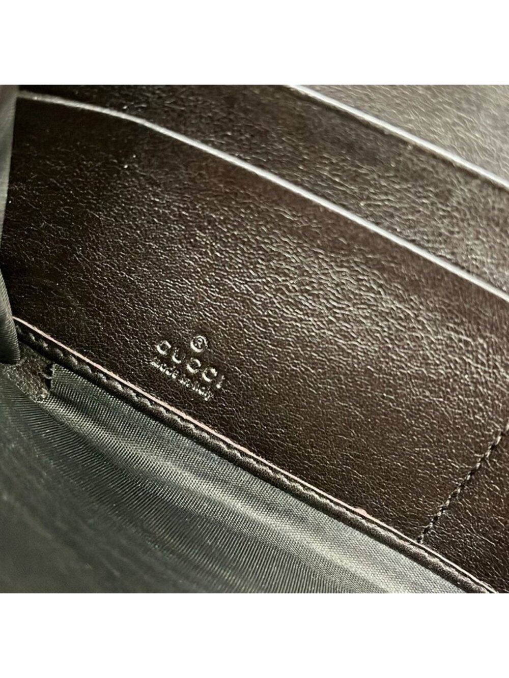 Gucci Wallet Guccissima Line Metal Bar Dark Brown Zip Around Leather - Picture 5 of 8